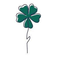 one line clover vector