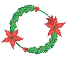 colored mistletoe wreath vector