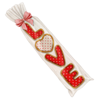 aquarelle main tiré l'amour message biscuits png