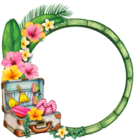 acuarela tropical verano marco png