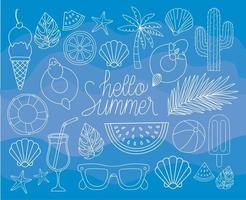 illustration of hello summer vector