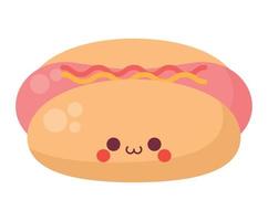 kawaii hot dog illustration vector