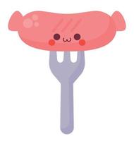 sausage on fork vector