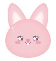 pink bunny face vector