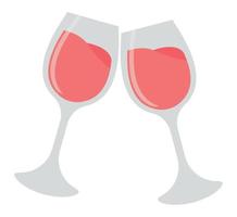 pink wine glasses vector