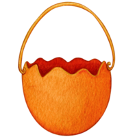 watercolor easter egg shaped basket png