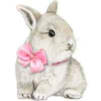 aquarelle main tiré réaliste lapin png