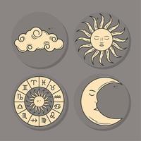 astrology icons set vector