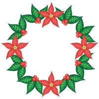 floral mistletoe wreath vector