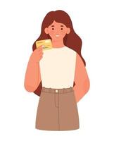 woman with credit card vector