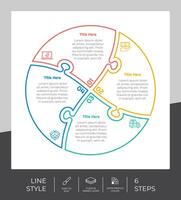 rompecabezas paso infografía vector diseño con 4 4 pasos vistoso estilo para presentación propósito.línea paso infografía lata ser usado para negocio y márketing