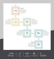 Infographic vector design with 6 steps can be used for workflow, presentation, and business purpose.