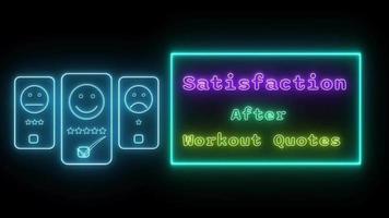 satisfaction after workout quotes Neon green-pink Fluorescent Text Animation green frame on black background video