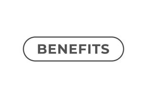 Benefits Button. Speech Bubble, Banner Label Benefits vector