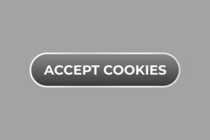 accept cookies Button. web template, Speech Bubble, Banner Label accept cookies. sign icon Vector illustration
