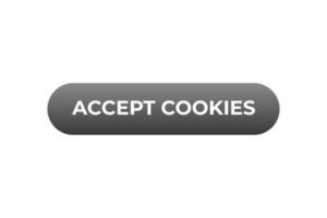 accept cookies Button. web template, Speech Bubble, Banner Label accept cookies. sign icon Vector illustration