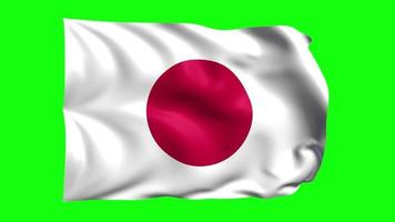 3d drapeau animation de Japon sur vert écran video