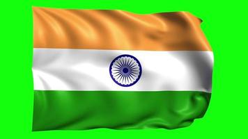 3d flag animation of India on green screen video