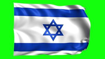 3d bandeira animação do Israel em verde tela video