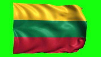 3d flag animation of Lithuania on green screen video