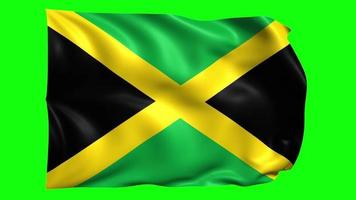 3d drapeau animation de Jamaïque sur vert écran video