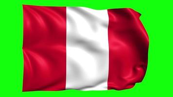 3d Animé Pérou drapeau sur vert écran video