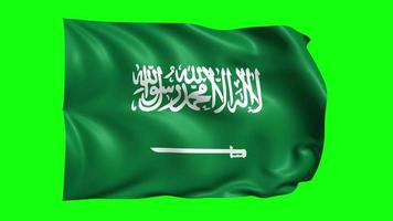 3d Animated Saudi Arabia flag on green screen video