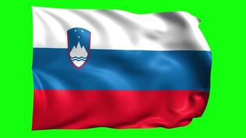 3d Animated Slovenia flag on green screen video