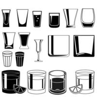 Shot Glasses icon vector set. Drinking Illustration sign collection. Bar Illustration sign.