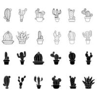 cactus vector icono colocar. cactus ilustración firmar recopilación. Desierto símbolo o logo.