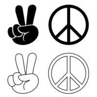 Peace icon. Love illustration sign. pacifist symbol or logo. vector