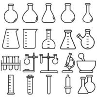 Laboratory icon vector set. analyzes illustration sign collectiob. test tube symbol. chemistry logo.
