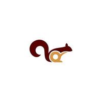 colored squirrel animal logo design on white background vector