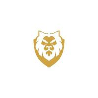 lion head logo design with background vector