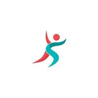 Logo for sporting event with a man running. vector