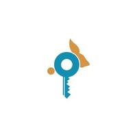 Logo for house key company with house key on top. vector