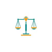 A scale with the words 'justice' on it vector