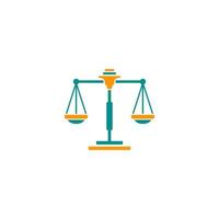 A scale with the words 'justice' on it vector