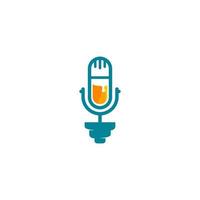 Microphone Logo Design for podcast vector