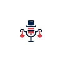 Lamp with hat and cap vector