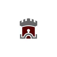 castle logo design royal building logo with color pattern vector