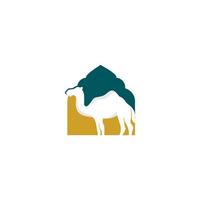 modern animal desert camel in arabian camel logo design vector template