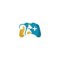 Blue gamepad with a squirrel on it vector