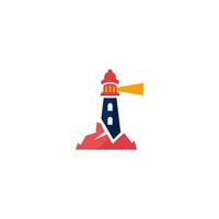 lighthouse logo design with color pattern vector