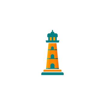 lighthouse logo design with color pattern vector