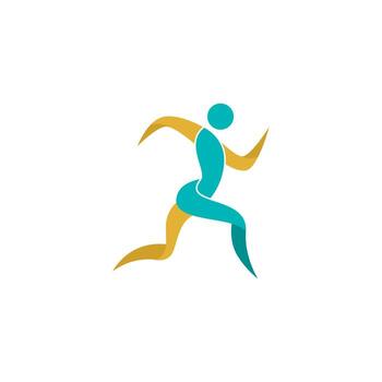 Logo for a sporting event i.e. a person running. vector