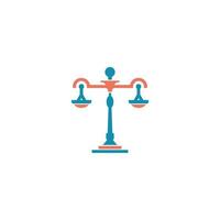 A scale with the words 'justice' on it vector