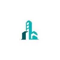 office building logo design with color pattern vector