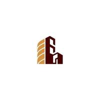 office building logo design with color pattern vector