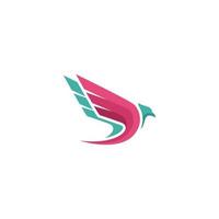 Colorful bird logo on white background vector